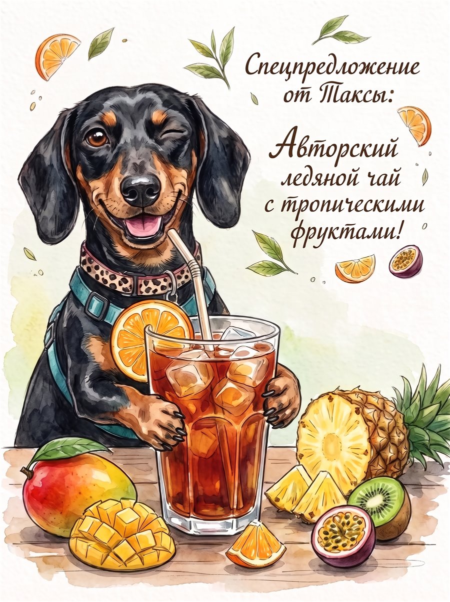 Спецпредложение от Таксы: авторский ледяной чай с тропическими фруктами
